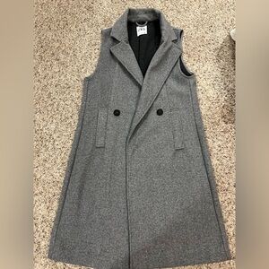 Zara Gray Sleeveless Vest Coat